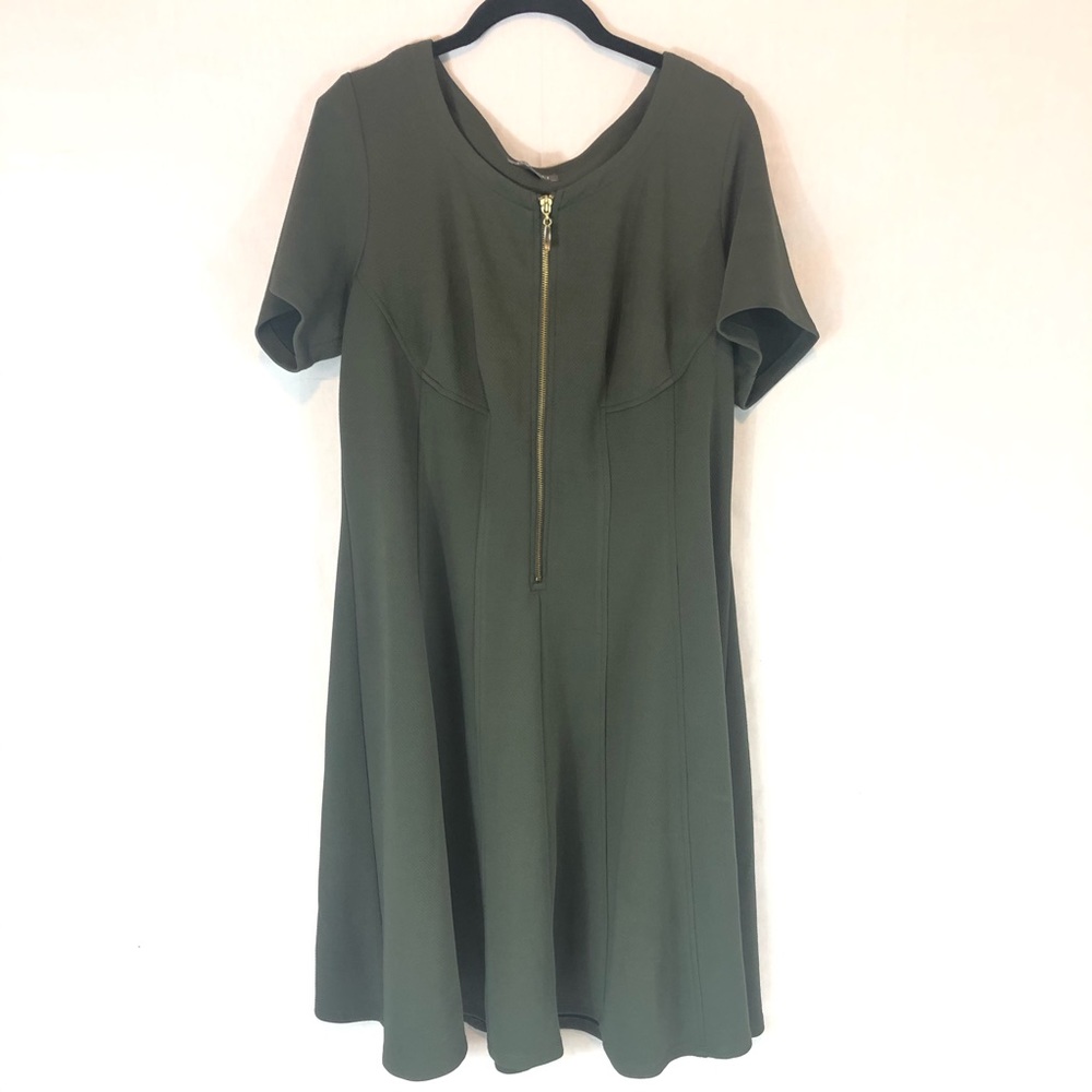 Roz & Ali Full Zip Green Womens Dress 14